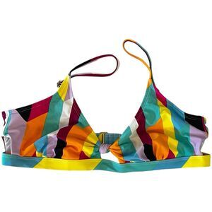 ENDLESS WAVES JR. SIZE XLARGE (15-17) MULTICOLOR 2 PIECE STRIPED BIKINI SWIMSUIT